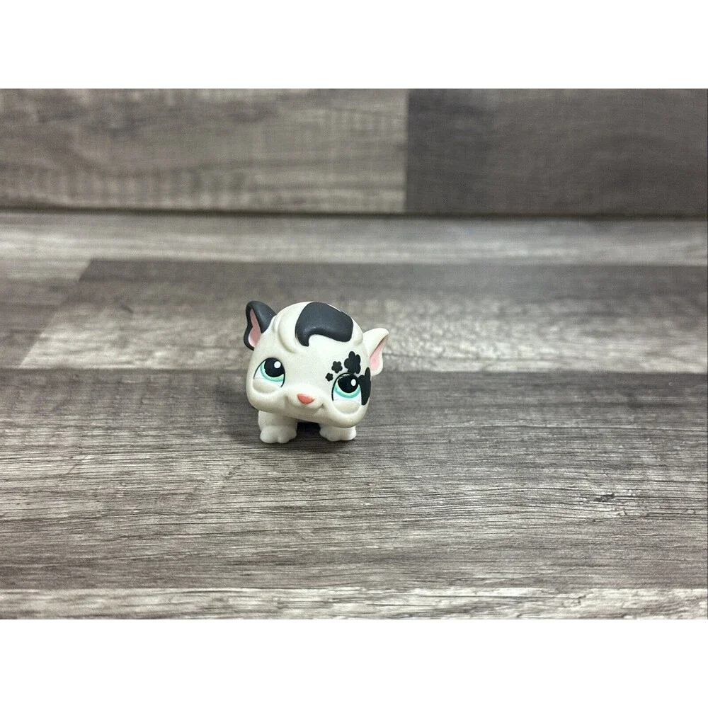 littlest pet shop black white hamster figure rare
